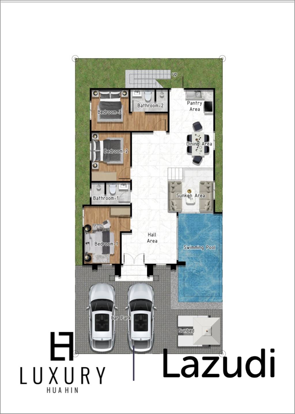 3 Bed 2 Bath 104.50 SQ.M Tnergy Elegance Huahin