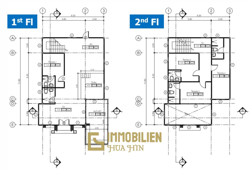 4 Bed 5 Bath 170.68 SQ.M Tnergy Elegance Huahin