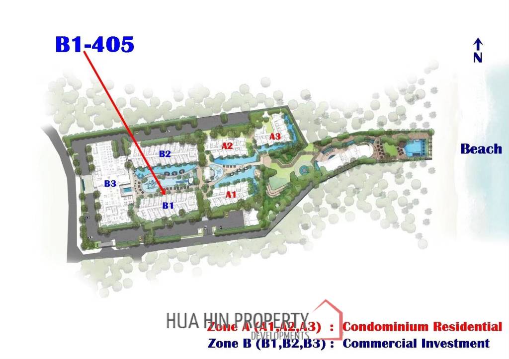 1 Bed 1 Bath 28.05 SQ.M. CARAPACE Huahin-Khaotao