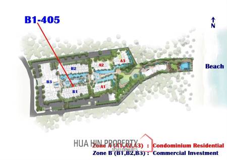 1 Bed 1 Bath 28.05 SQ.M. CARAPACE Huahin-Khaotao