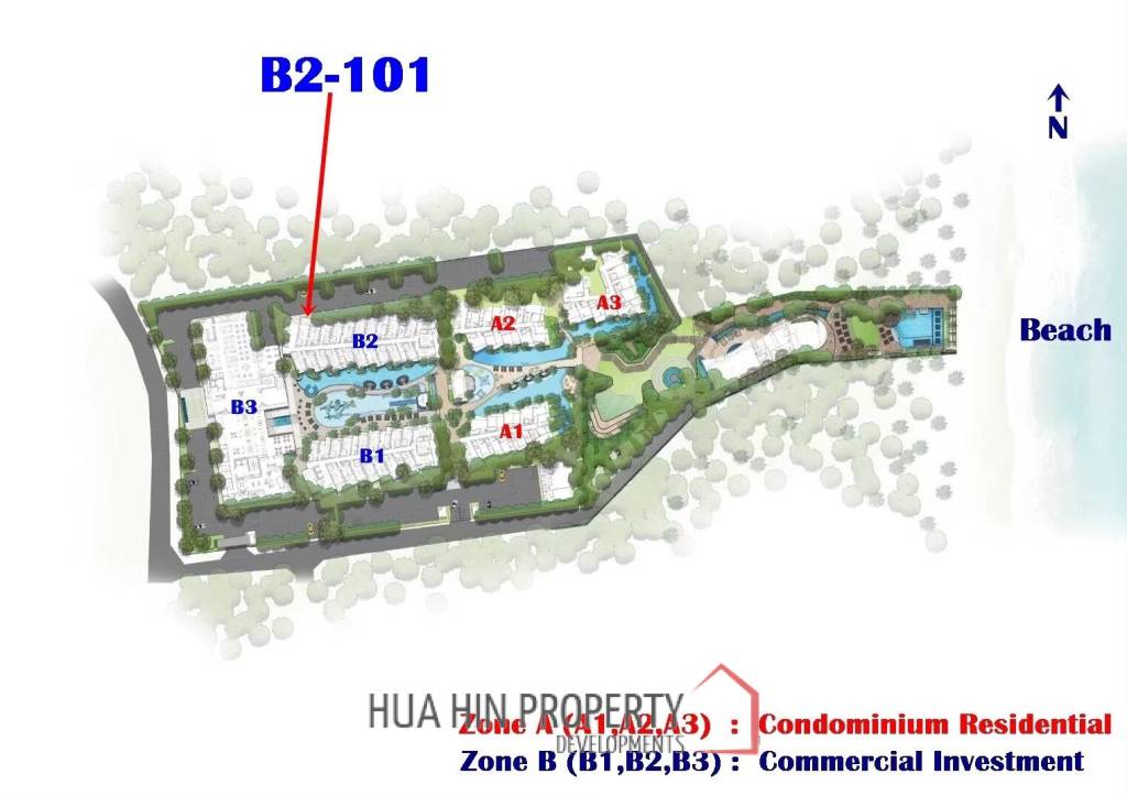 1 Bed 1 Bath 42.89 SQ.M. CARAPACE Huahin-Khaotao
