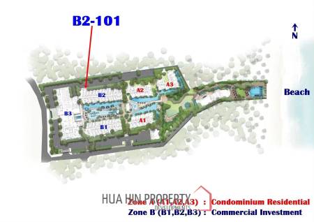 1 Bed 1 Bath 42.89 SQ.M. CARAPACE Huahin-Khaotao