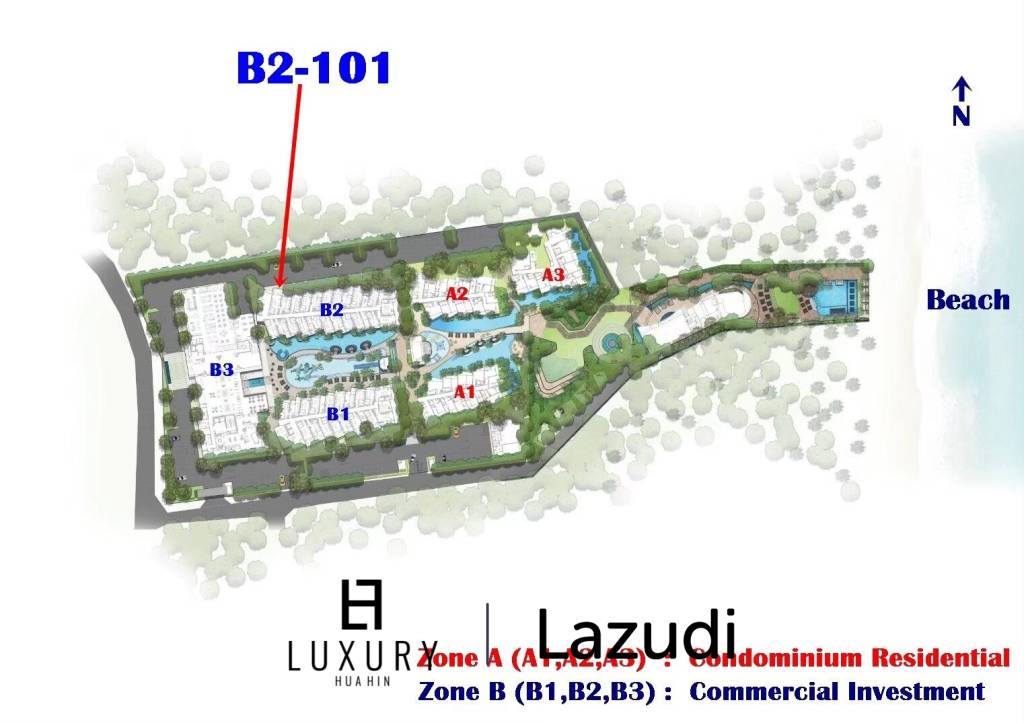 1 Bed 1 Bath 42.89 SQ.M. CARAPACE Huahin-Khaotao