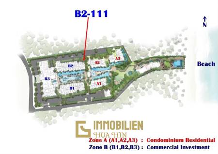 1 Bed 1 Bath 38.99 SQ.M. CARAPACE Huahin-Khaotao