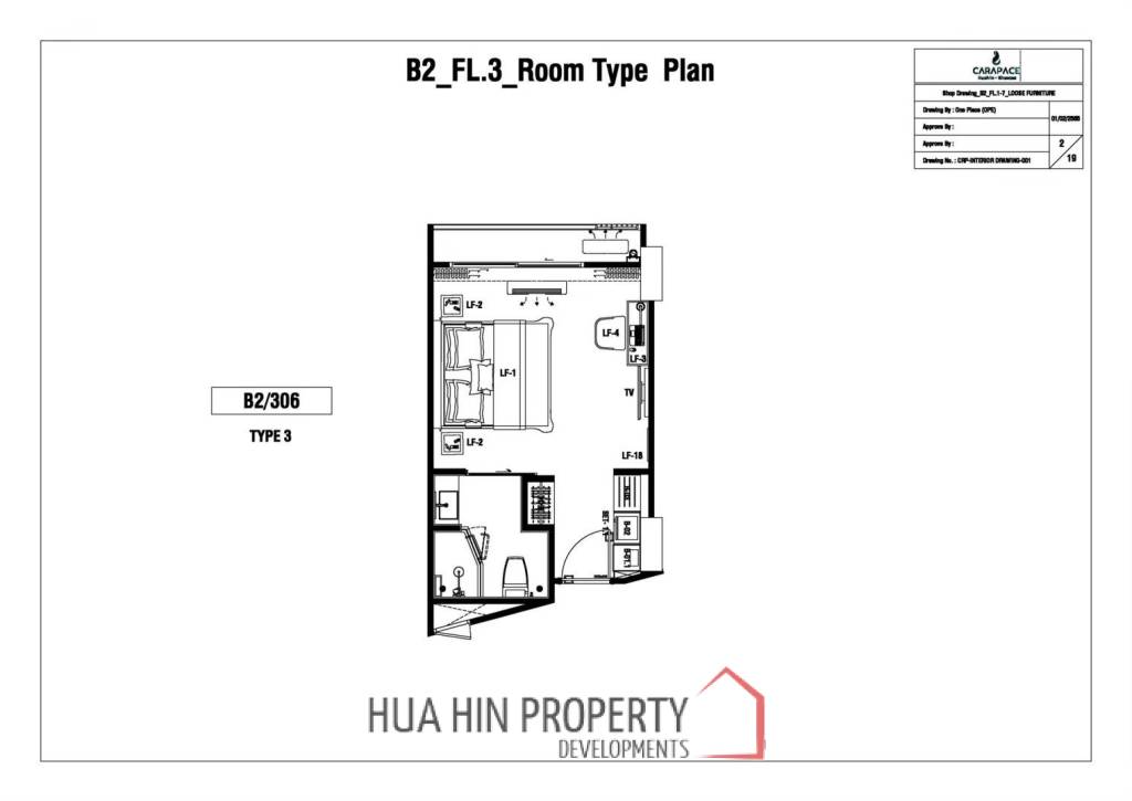 1 Bed 1 Bath 26.17 SQ.M. CARAPACE Huahin-Khaotao