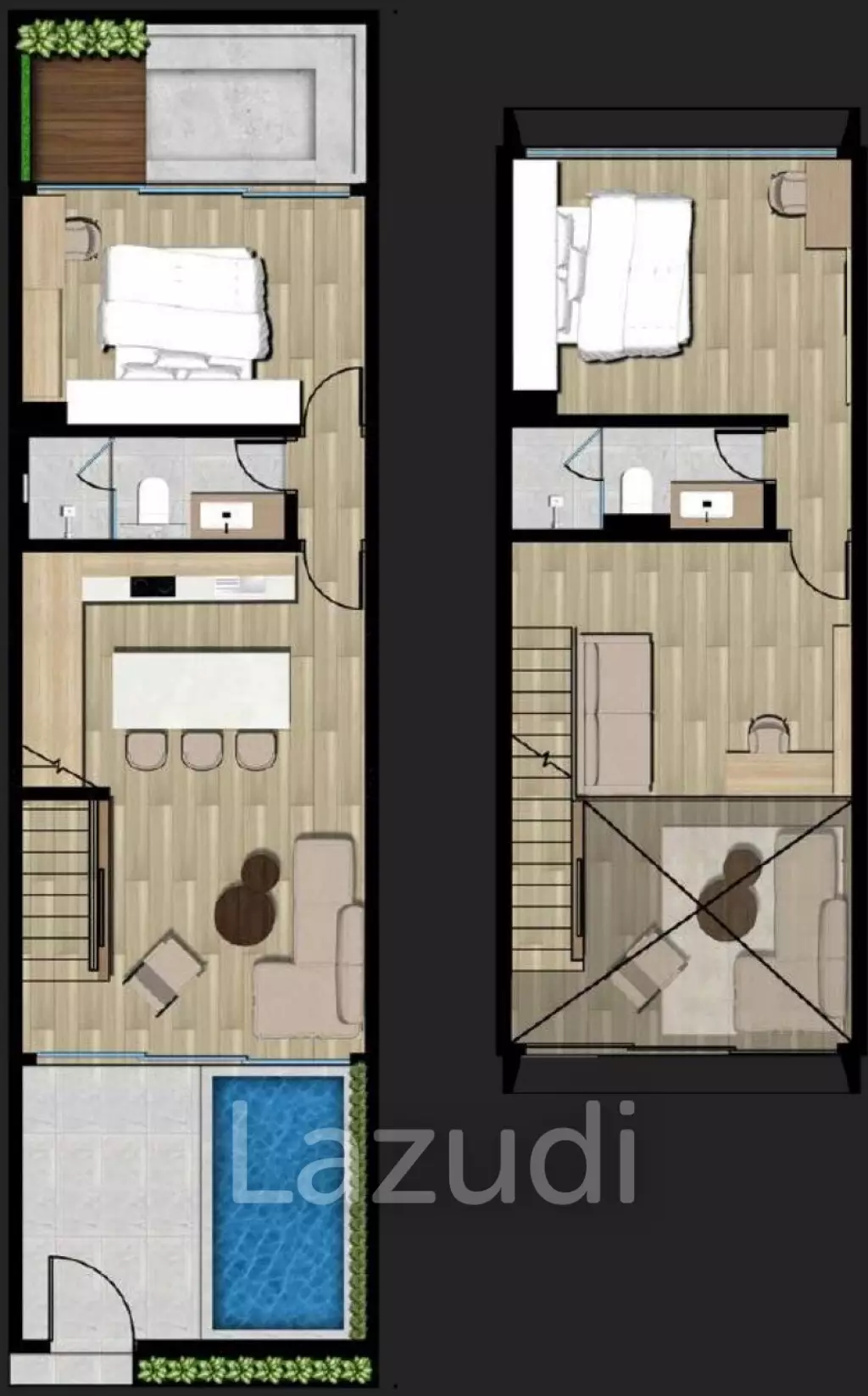 2 Bed 2 Bath 98.83 SQ.M Oasis Townhouse