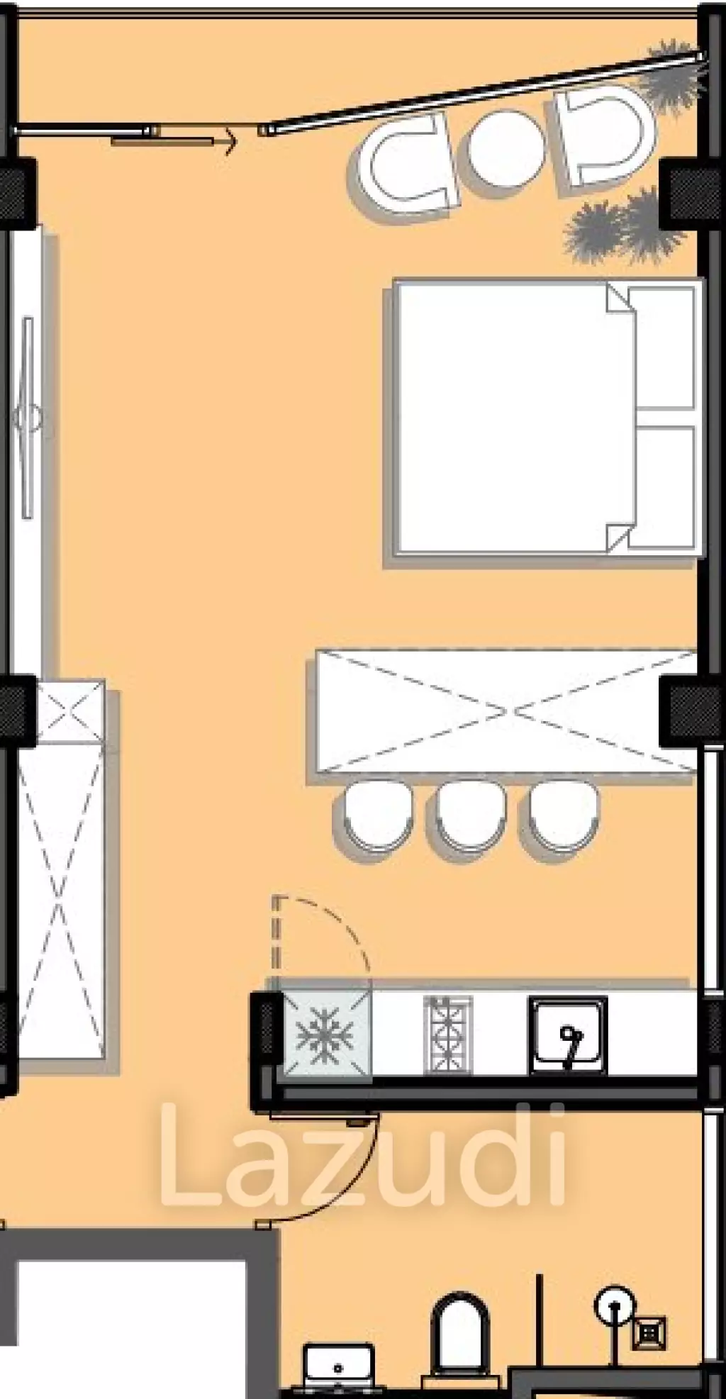 Studio 1 Bath 39.70 SQ.M Oasis III Apartment