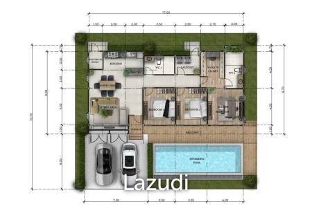 3 Bed 2 Bath 252 SQ.M  Khar Luek