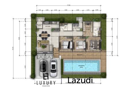 3 Bed 2 Bath 136 SQ.M  Khar Luek