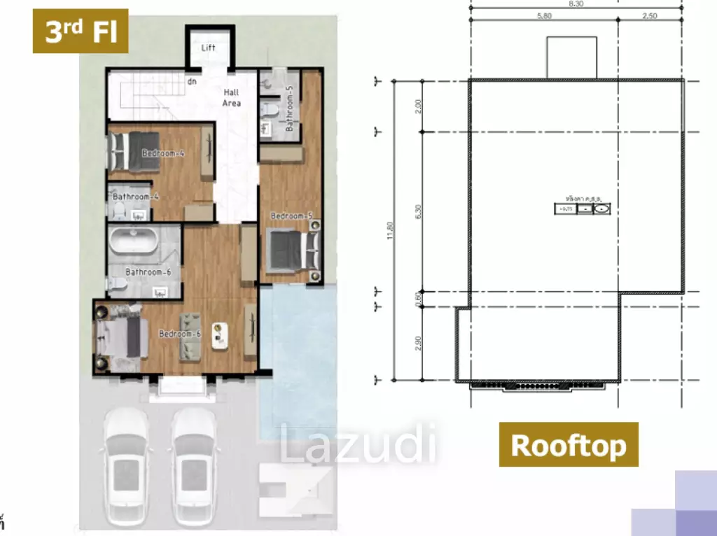 6 Bed 7 Bath 279.42 SQ.M Tnergy Elegance Huahin