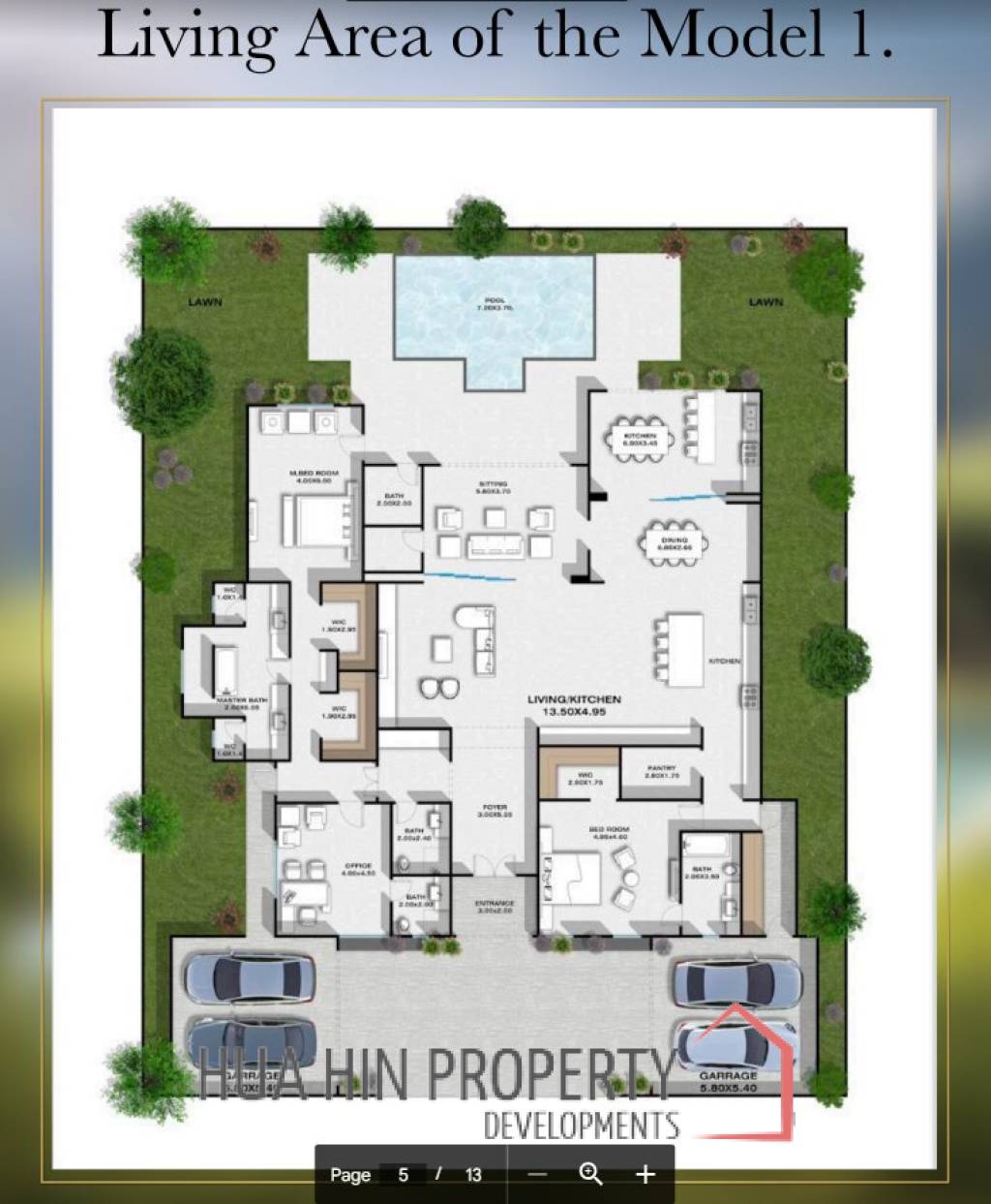2 Bed 3 Bath 225.53 SQ.M Rosewood Hill Residence