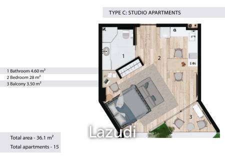 Studio 1 Bath 36.10 SQ.M California Rawai