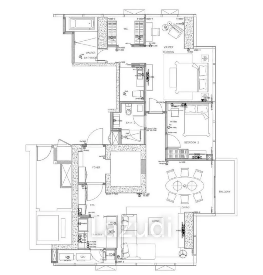 2 Bed 2 Bath 104 SQ.M The Bangkok Sathorn