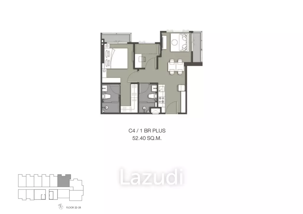 2 Beds 2 Baths 65.90 SQ.M Na Reva Charoennakho