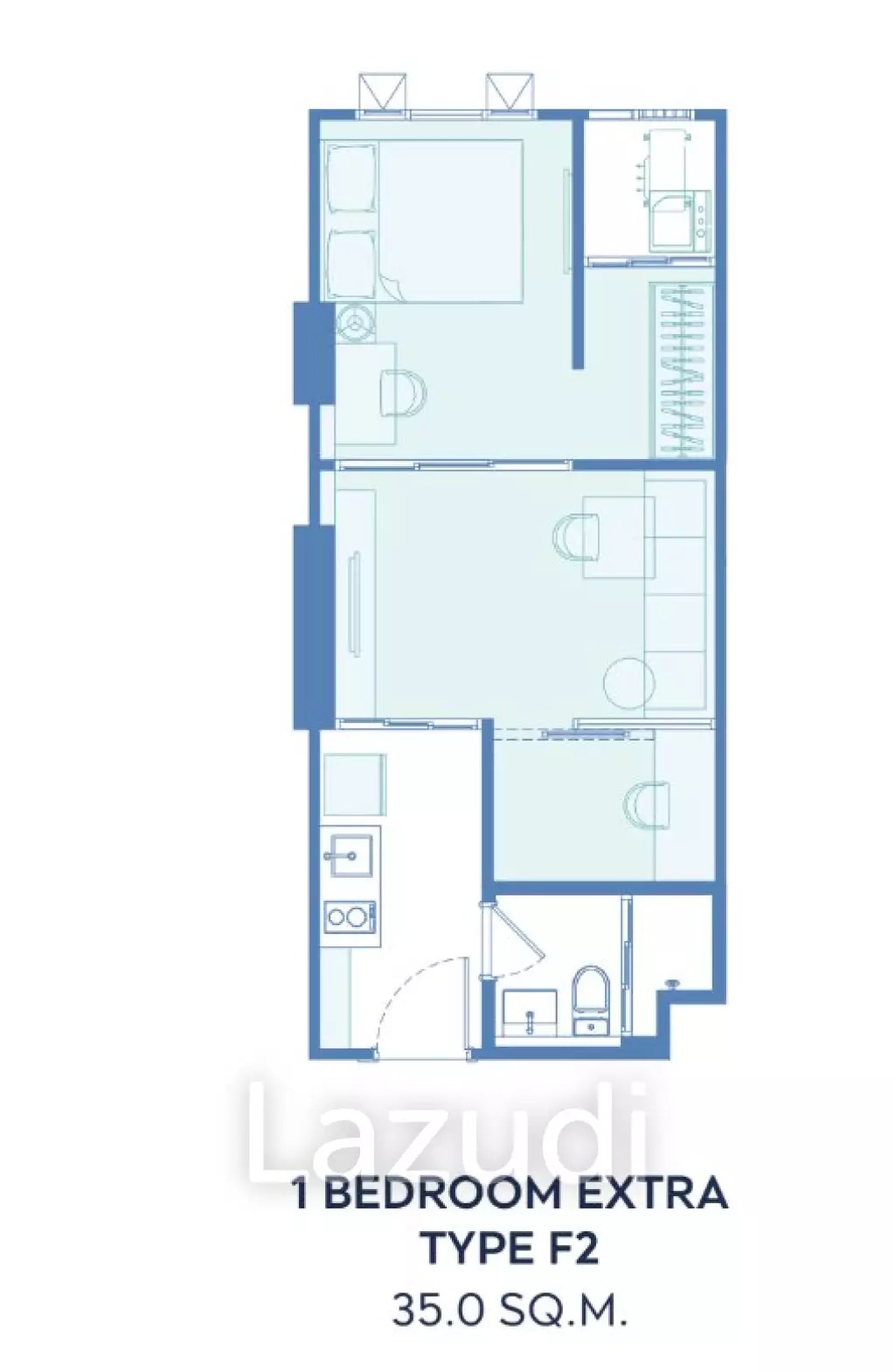 1 Bed 1 Bath 33.57 SQ.M Aspire Vibha-Victory