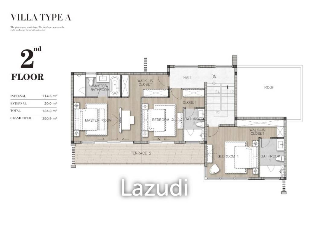 3 Bed 4 Bath 355.20 SQ.M Ayana Luxury Villas