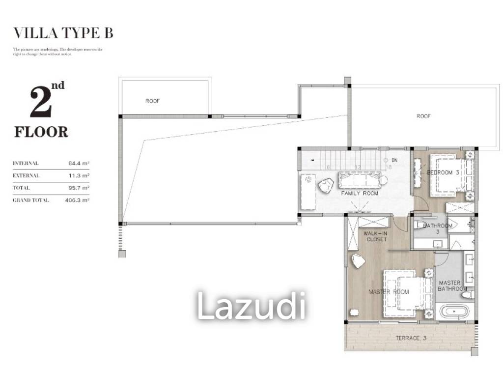 4 Bed 5 Bath 406.30SQ.M Ayana Luxury Villas