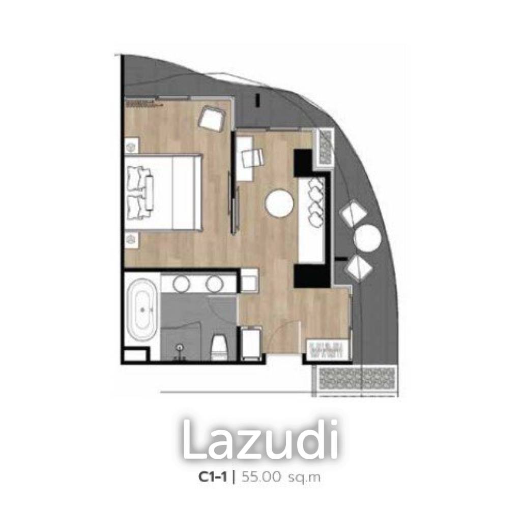 1 Bed 1 Bath 58 SQ.M. Ramada Mira North Pattaya