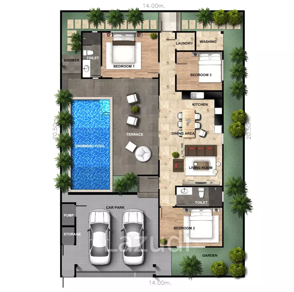 EEDEN VILLAGE:Paradise Atmosphere 3BR Pool Villa