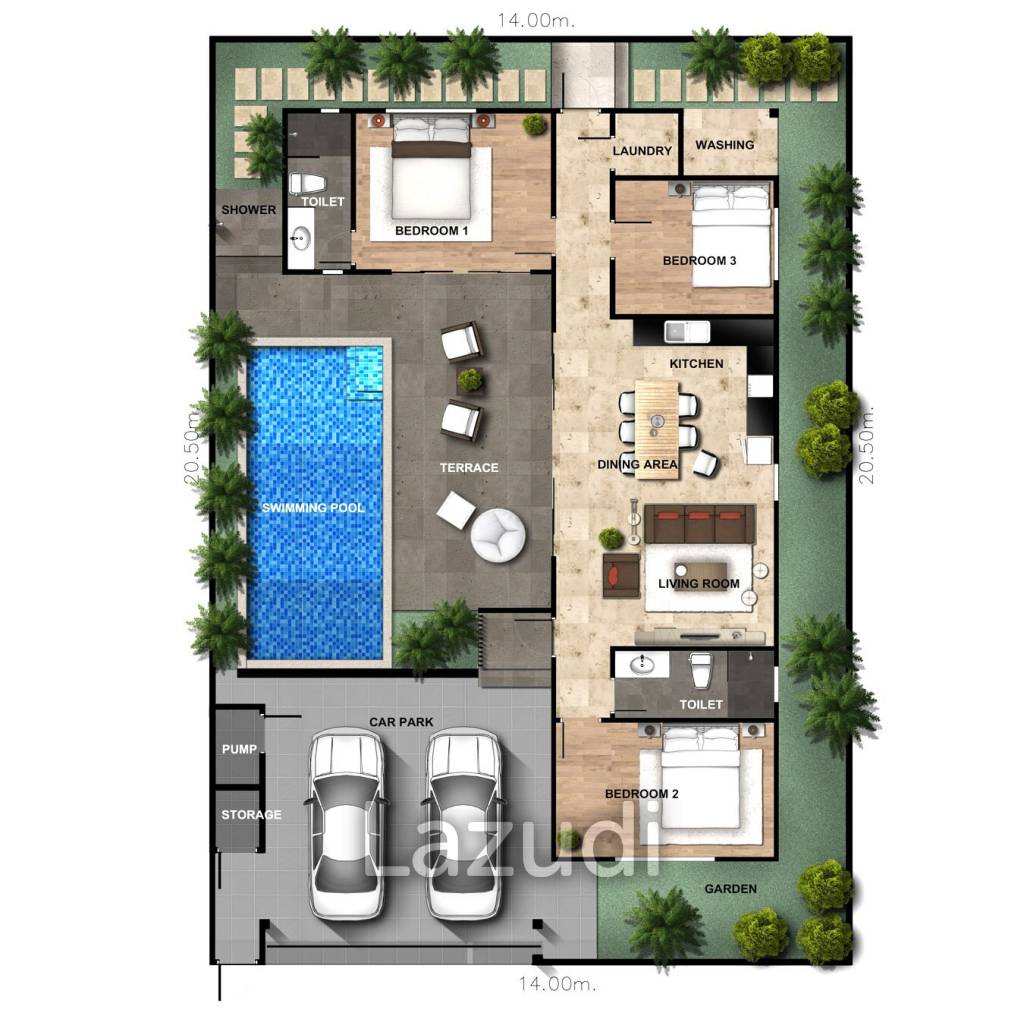 EEDEN VILLAGE:Paradise Atmosphere 3BR Pool Villa