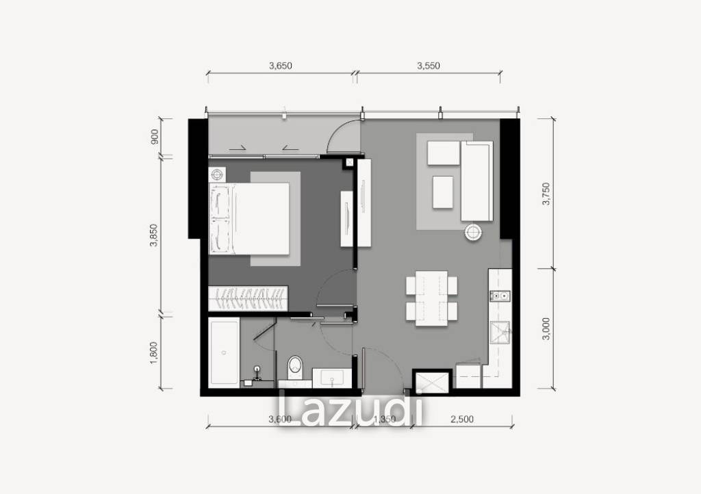 1 Bedroom 1 Bathroom 52 SQ.M Tait 12