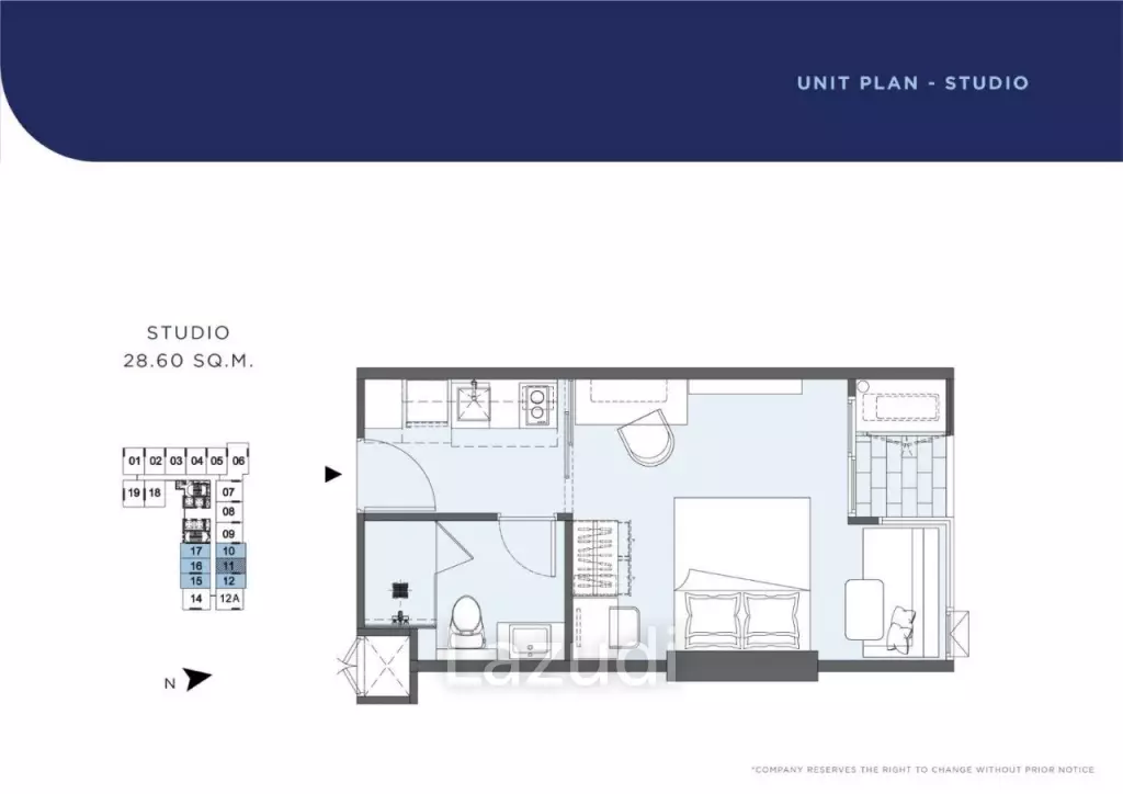 Studio 1 Bath 27.93 SQ.M ONCE PATTAYA