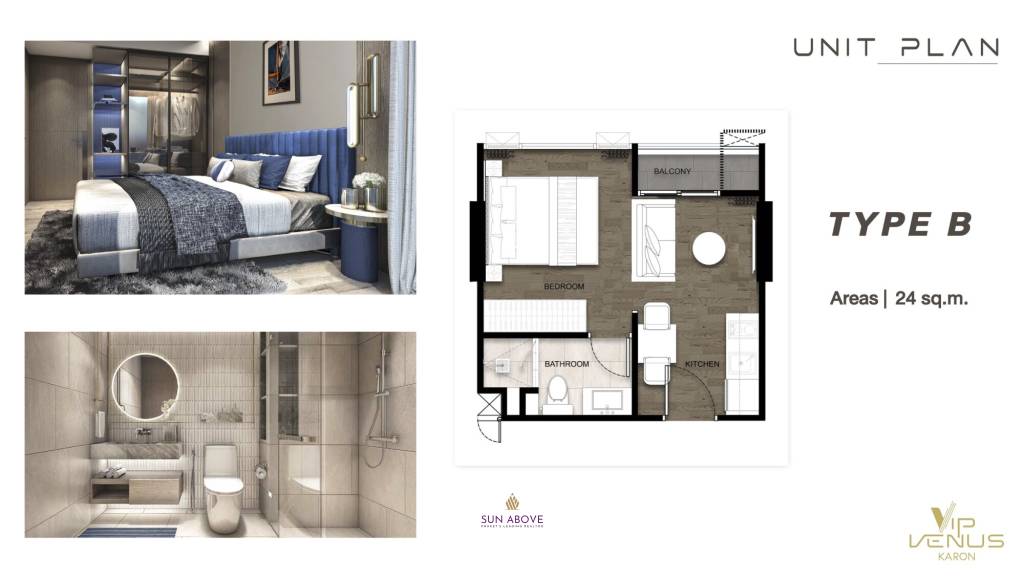 Studio 1 Bath 24 SQ.M VIP Venus Karon