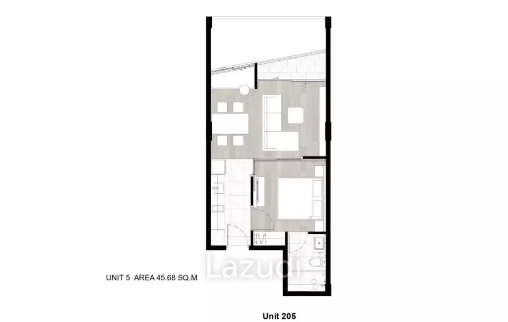 1 Bed 1 Bath 45.68 SQ.M The Chardonnay