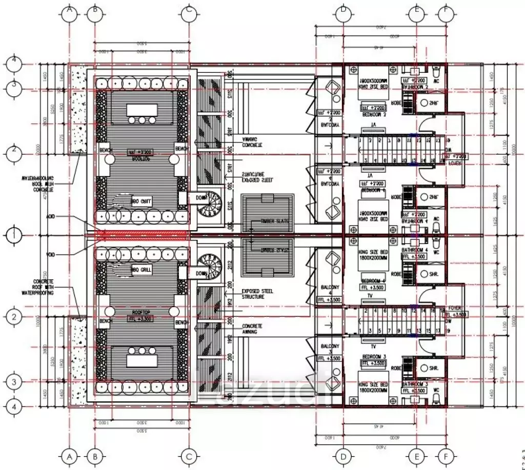 4 Bed 4 Bath 263.34 SQ.M Red Sunset