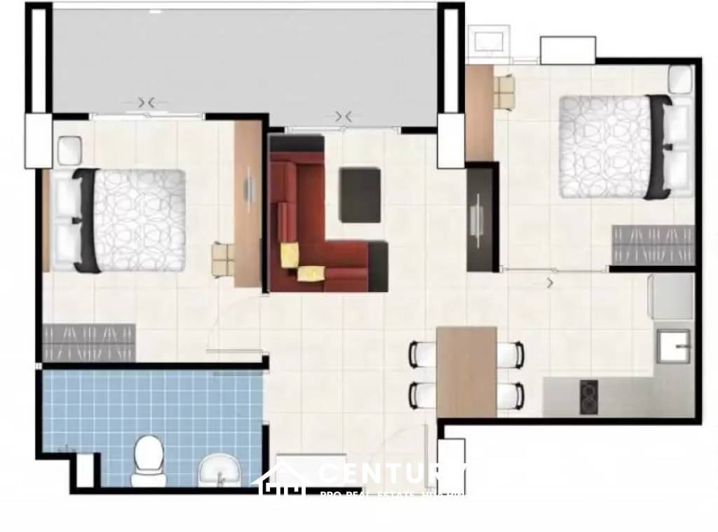 126 Sqm 2 Bed 1 Bath Condominium For Sale