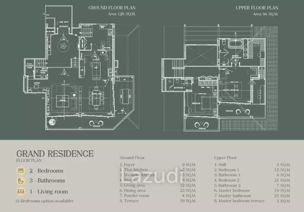 2 Bed 3 Bath 336.41 SQ.M Blue Canyon Heights Home 1