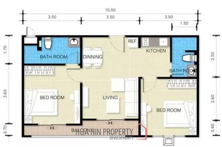 2 Bed 2 Bath 102.94 SQ.M The 88 Condo Huahin