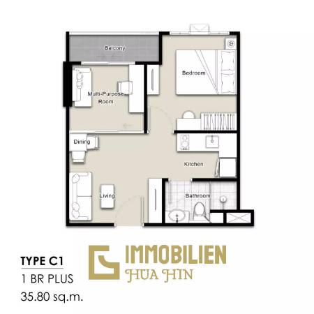 1 Bed Plus 1 Bath 35.80 SQ.M Mira Monte’ Hua Hin 94