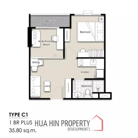 1 Bed Plus 1 Bath 35.85 SQ.M Mira Monte’ Hua Hin 94