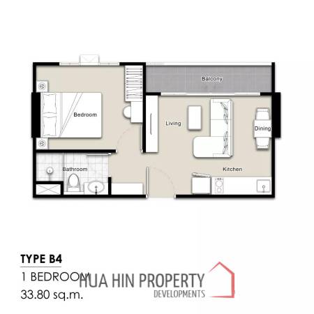 1 Bed 1 Bath 33.80 SQ.M Mira Monte’ Hua Hin 94