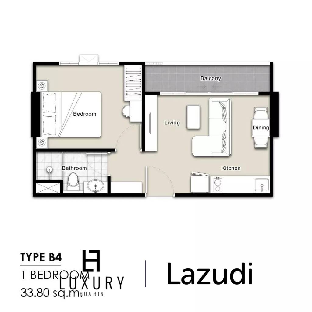 1 Bed 1 Bath 33.80 SQ.M Mira Monte’ Hua Hin 94