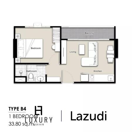 1 Bed 1 Bath 33.80 SQ.M Mira Monte’ Hua Hin 94