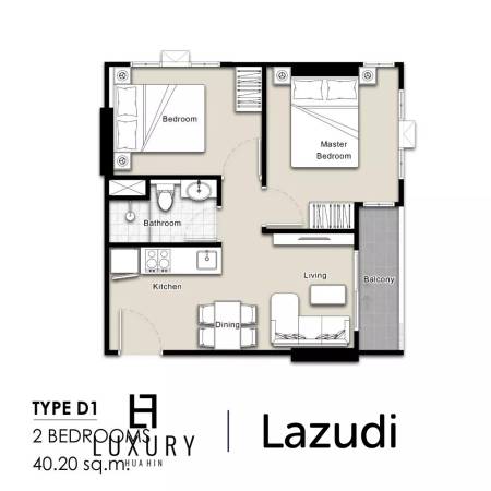 1 Bed 1 Bath 27 SQ.M Mira Monte’ Hua Hin 94