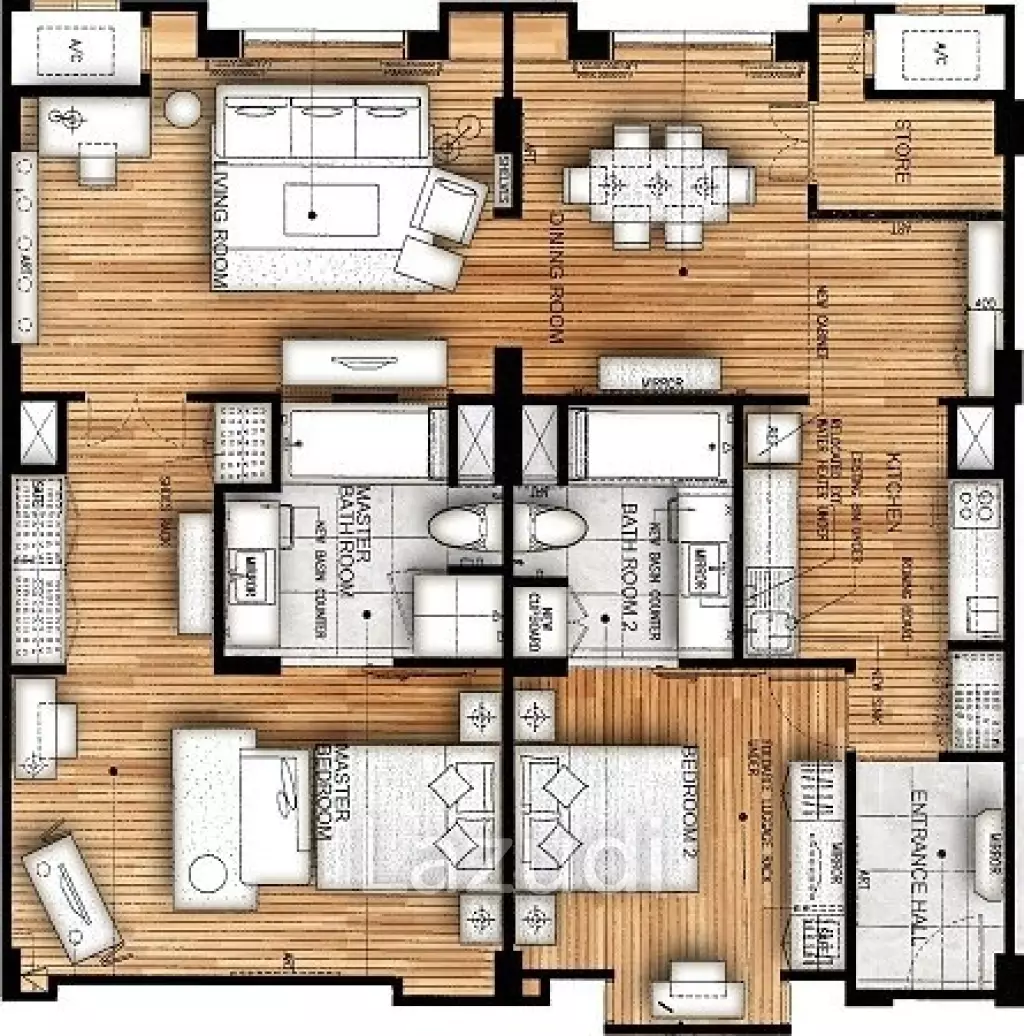 2 Bed 2 Bath 120 SQ.M At 21 Saladaeng