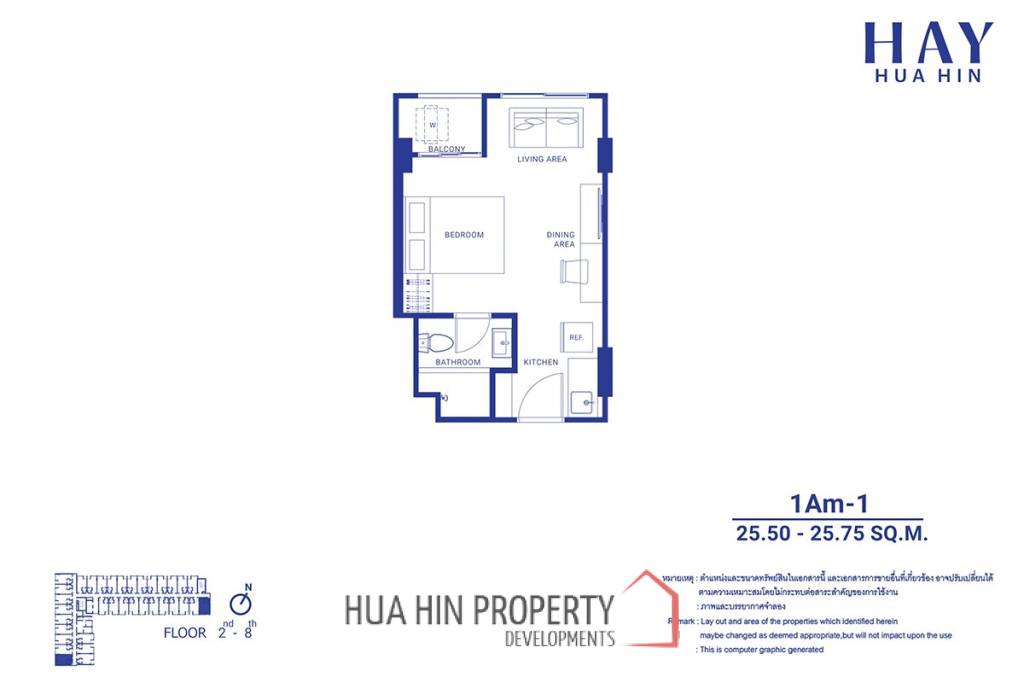 Studio 1 Bath 29.45 SQ.M at HAY Huahin