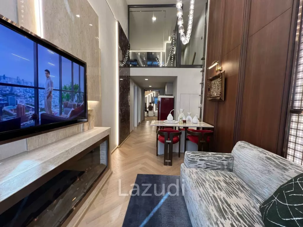 2 Bed 1 Bath Duplex 43.5 SQ.M Rhythm Charoennakhon Iconic