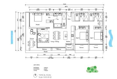 3 Bed 3 Bath 179 SQ.M Gardens of Eden