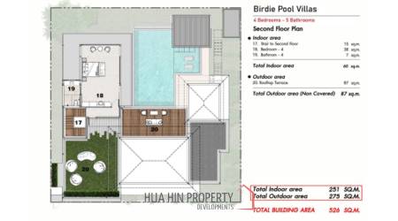 4 Beds 5 baths 526 SQ.M The Birdie Pool Villas