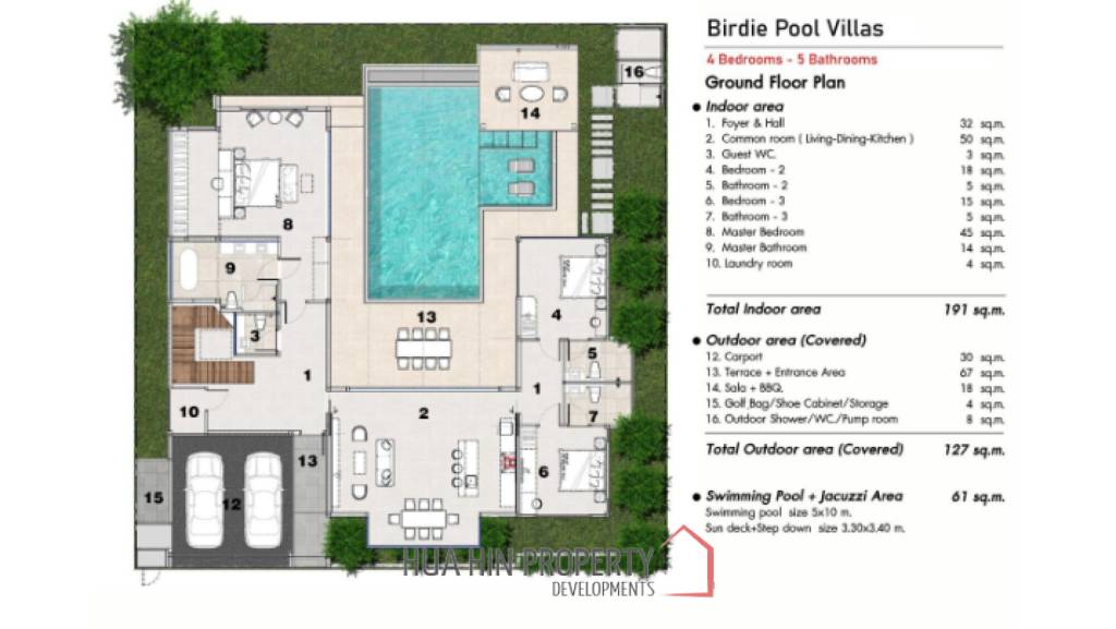 4 Beds 5 baths 526 SQ.M The Birdie Pool Villas