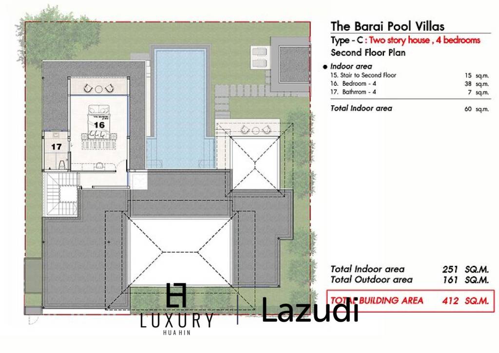 4 Bed 4 Bath 412 SQ.M The Barai Pool Villas