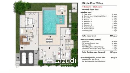 4 Beds 5 Baths 526 SQ.M The Birdie Pool Villas Type C, Two Storey House