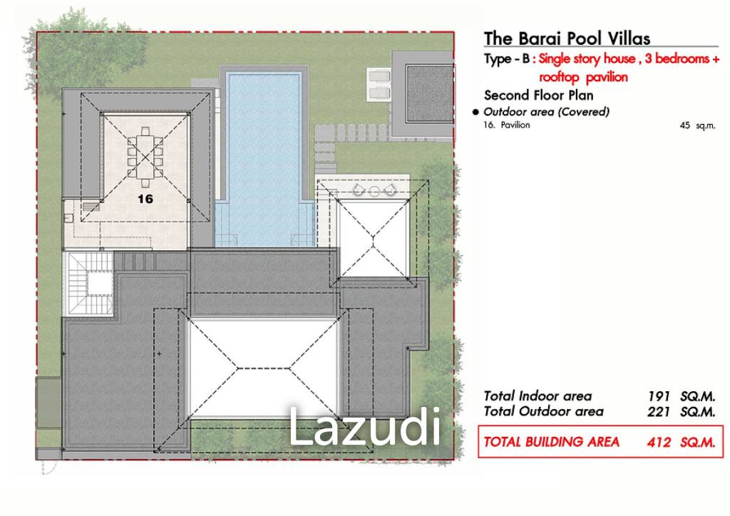 3 Beds 3.5 Baths 369 SQ.M The Birdie Pool Villas Type B, Single Storey House
