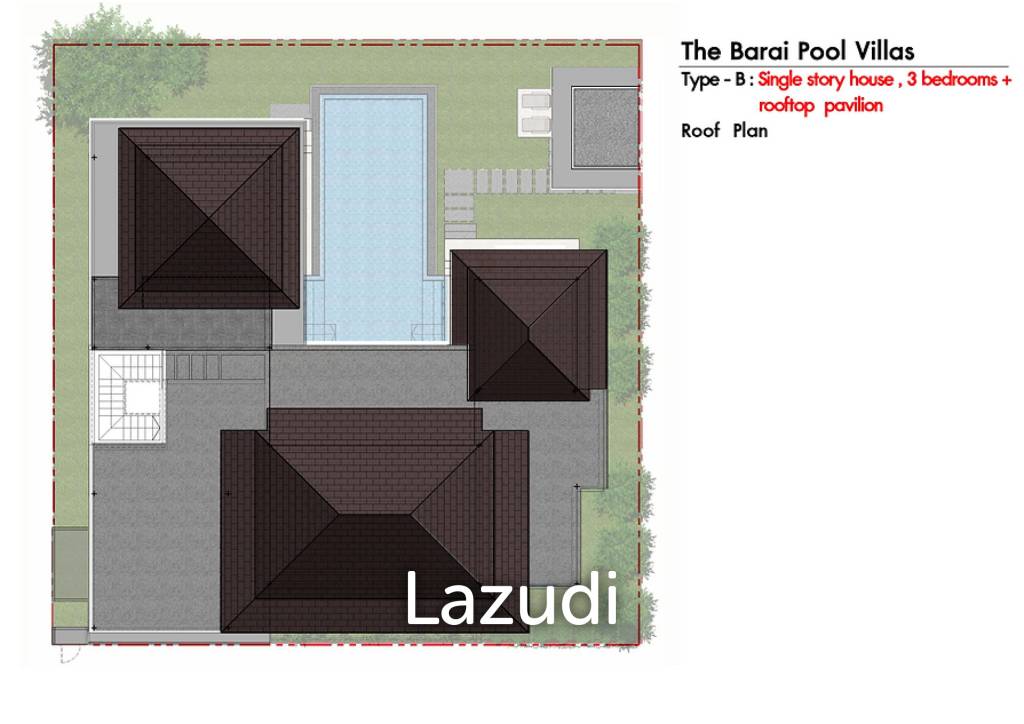 3 Beds 3.5 Baths 369 SQ.M The Birdie Pool Villas Type B, Single Storey House
