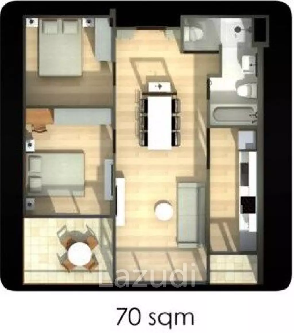 [Foreign Quota] 2 Bed 2 Bath 71.38 SQ.M The Bleu Condo