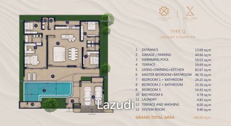 4 Bed 4 Bath 388 SQ.M Clover Residence Luxe Zone Phase III